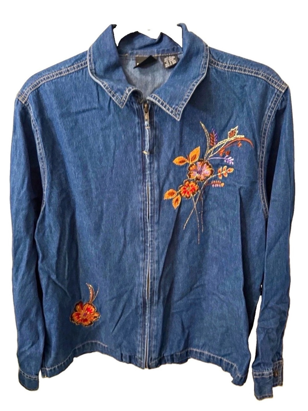 Vintage Embroidered Denim Jacket by Erika - PL Petite So cute